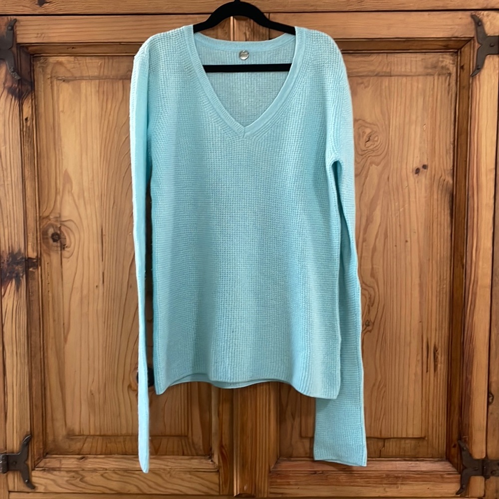 Margaret O’Leary 100% Cashmere Teal Sweater Sz L